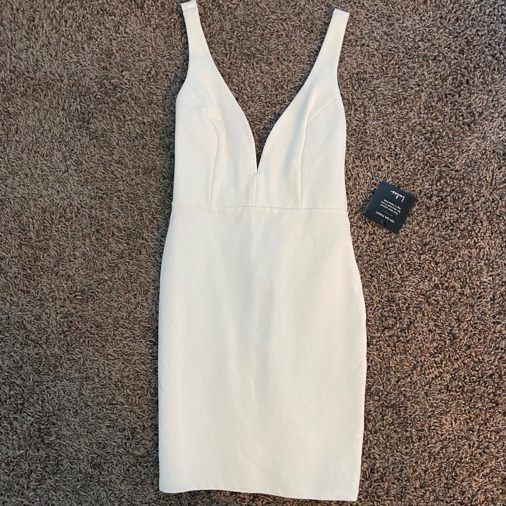 Lulus White Plunge Neckline Dress